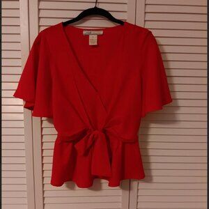 Hot Pink Tie-Front Blouse